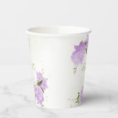 romantische violette Blumen Pappbecher (Links)