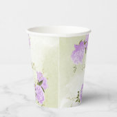 romantische violette Blumen Pappbecher (Rechts)