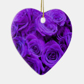 Romantische violette lila Rose, hübscher Rosenbuke Keramikornament (Rechts)