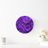 Romantische violette lila Rose, hübscher Rosenbuke Runde Wanduhr (Zuhause)