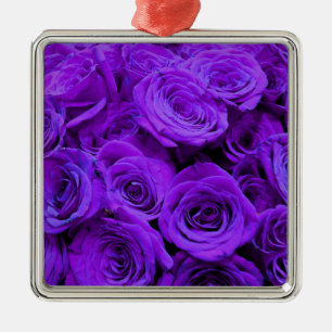 Romantische violette lila Rose hübscher Rosenbuket Ornament Aus Metall