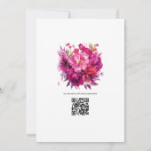Romantische Viva Magenta Hochzeit der Blumen Einladung (Rückseite)