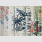 Romantische Vögel auf dem Zweig Seidenpapier (Vorderseite)