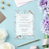 Romantische Vögel bei einer Baumhochzeit Acryleinladungen (In Situ (Hochzeit))
