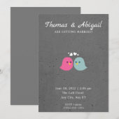 Romantische Vogelhochzeitseinladung Einladung (Vorne/Hinten)