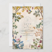 Romantische Waldblatthochzeit Save The Date (Vorderseite)