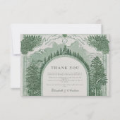 Romantische Waldlandschaft Dankeskarte (Vorderseite)
