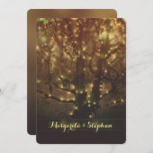 Romantische Waldlichter rustikale Hochzeit Einladung (Vorne/Hinten)