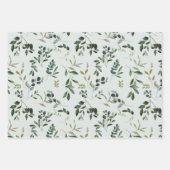 Romantische Wasserfarbe Botanische Vegetation Geschenkpapier Set (Vorderseite 3)