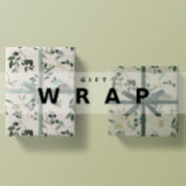 Romantische Wasserfarbe Botanische Vegetation Geschenkpapier Set