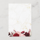 Romantische Wasserfarbe Burgund Blumenzitz Begleitkarte (Rückseite)
