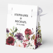 Romantische Wasserfarbe Burgund Rote Blüte Rose Bl Geschenkschachtel (Rückseite)