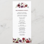 Romantische Wasserfarbe Burgund Rote Blüte Rose Bl Programm (Rückseite)