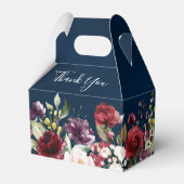 Romantische Wasserfarbe Burgund Rote Marine Floral Geschenkschachtel (Rückseite)