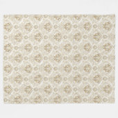 Romantische Wasserfarbe Damaskus Warm Elegantes Re Fleecedecke (Vorderseite (Horizontal))