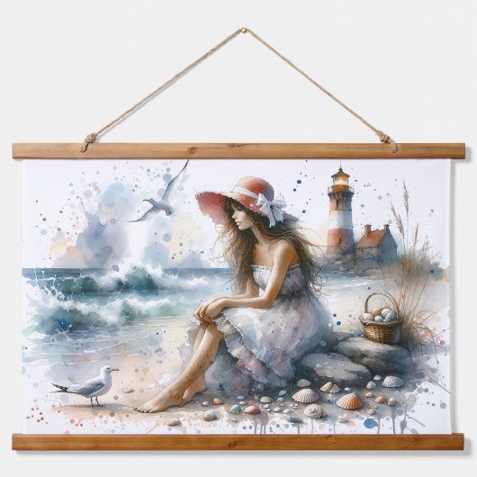 Romantische Wasserfarbe Giro del Malcantone Wandteppich Mit Holzrahmen (Vorne)