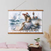 Romantische Wasserfarbe Giro del Malcantone Wandteppich Mit Holzrahmen (Schlafzimmer)