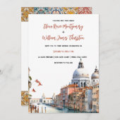 Romantische Wasserfarbe Italien Hochzeit in Urlaub Einladung (Vorne/Hinten)