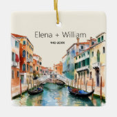 Romantische Wasserfarbe Italien Hochzeitlich verhe Keramikornament (Vorderseite)