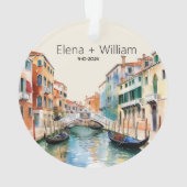 Romantische Wasserfarbe Italien Hochzeitlich verhe Ornament (Rückseite)