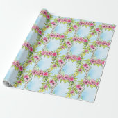 Romantische Wasserfarbe Jugendstil Rose Geschenkpapier (Ungerollt)
