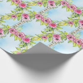 Romantische Wasserfarbe Jugendstil Rose Geschenkpapier (Ecke)
