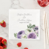 Romantische Wasserfarbe Lila & weiß Ranunculus Serviette (Beispiel)