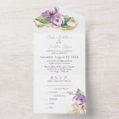 Romantische Wasserfarbe Magnolia All In One Einladung (Innen Boden)