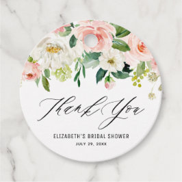 Romantische Wasserfarbe Pink Peach Florals Vielen  Geschenkanhänger