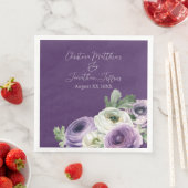 Romantische Wasserfarbe Ranunculus auf dunklem Lil Serviette (Beispiel)