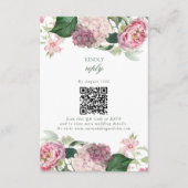 Romantische Wasserfarbe Rosa Blume Hochzeit Garten Begleitkarte (Vorderseite)