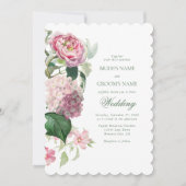 Romantische Wasserfarbe Rosa Blume Hochzeit Garten Einladung (Vorderseite)