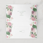 Romantische Wasserfarbe Rosa Blume Hochzeit Garten Platzkarte (Außenseite Aufgefaltet)
