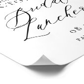 Romantische Wasserfarbe Rosa Florals Bridal Lunche Poster (Ecke)