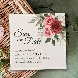 Romantische Wasserfarbe Rosa Rosen Hochzeitsfeier Save The Date