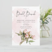 Romantische Wasserfarbe Roses Bridal Brunch Einladung (Stehend Vorderseite)