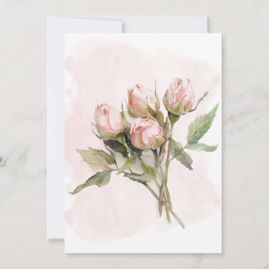 Romantische Wasserfarbe Roses Bridal Luncheon Einladung (Rückseite)