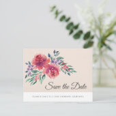 Romantische Wasserfarbe Save the Date Ankündigungspostkarte (Stehend Vorderseite)