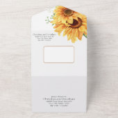 Romantische Wasserfarbe Sonnenblumen All In One Einladung (Außenbereich)