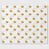 Romantische Wasserfarbe Sonnenblumen Geschenkpapier (Flach)