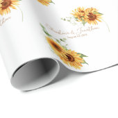 Romantische Wasserfarbe Sonnenblumen Geschenkpapier (Rolleneckpunkt)