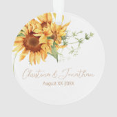 Romantische Wasserfarbe Sonnenblumen Ornament (Rückseite)