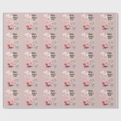 Romantische Wasserfarbe Valentine Liebe Bunnies au Geschenkpapier (Flach)