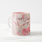 Romantische Wasserfarbe Valentine Liebe Bunnies au Zweifarbige Tasse (Vorderseite Links)