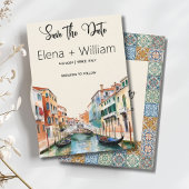 Romantische Wasserfarbe Venedig Italien Save the D Einladung