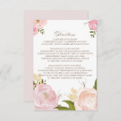 Romantische Wasserfarben-Blume Wegbeschreibung Begleitkarte (Vorne/Hinten)