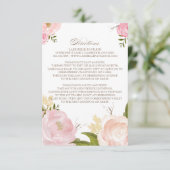 Romantische Wasserfarben-Blume Wegbeschreibung Begleitkarte (Stehend Vorderseite)