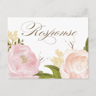 Romantische Wasserfarben-Blumen-RSVP-Postkarte Einladungspostkarte