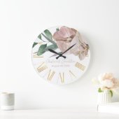 Romantische Wasserfarben Große Wanduhr (Zuhause)