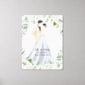 Romantische Wasserfarben-Hochzeit Leinwanddruck (Vorderseite)